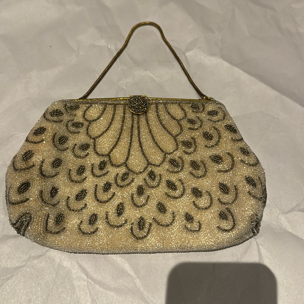 Vintage French Beaded Clutch Purse